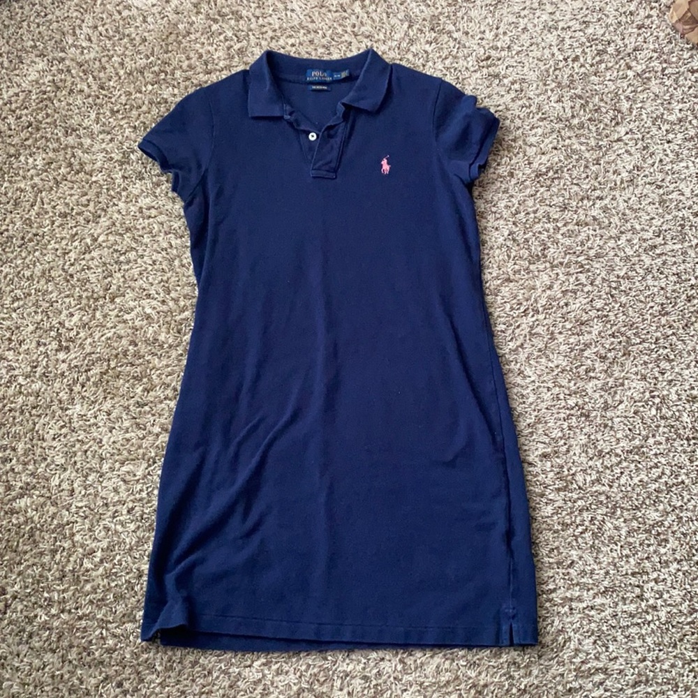 Navy blue Ralph Lauren polo the mesh mini dress size Medium